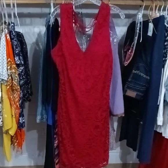 Bisou Bisou Dresses | Bisou Bisou Red Backless Lace Dress | Color: Red | Size: 16 | Reynalucero1689's Closet Bisou Bisou Dresses | Bisou Bisou Red Backless Lace Dress | Color: Red | Size: 16 | Reynalucero1689's Closet